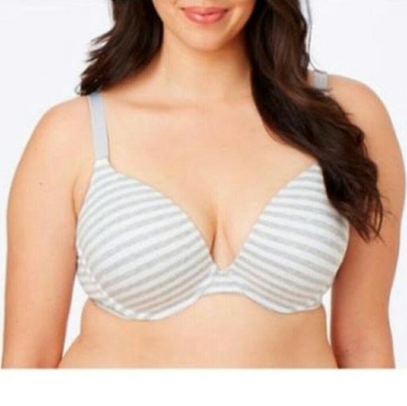 DreamFit Other - White with gray stripes DreamFit bra 44DD